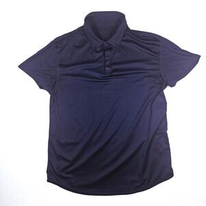 BYLT Polo Men's Large Navy Blue Shorts Sleeve Stretch Curve Hem‎